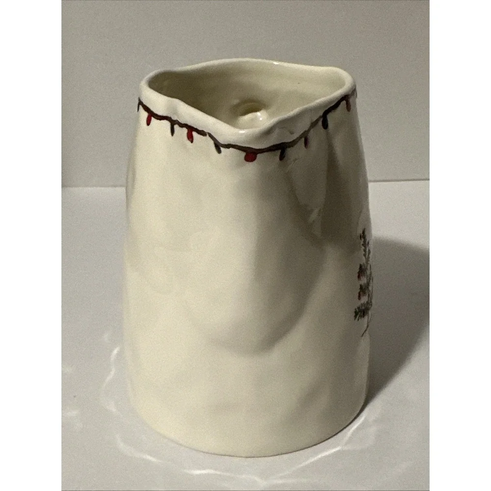 Potters Studio Dimpled Colonial Style Ceramic Pitcher Farmhouse Christmas Decor